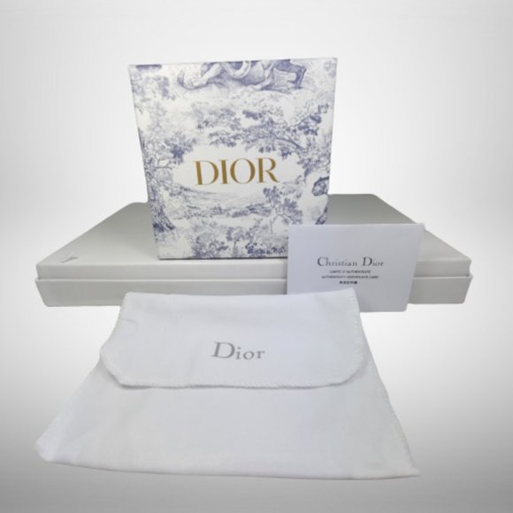 DIOR Saddle Bi-Fold Card Holder / Wallet in Black Grained Calfskin Marquetry - Picture 8 of 8